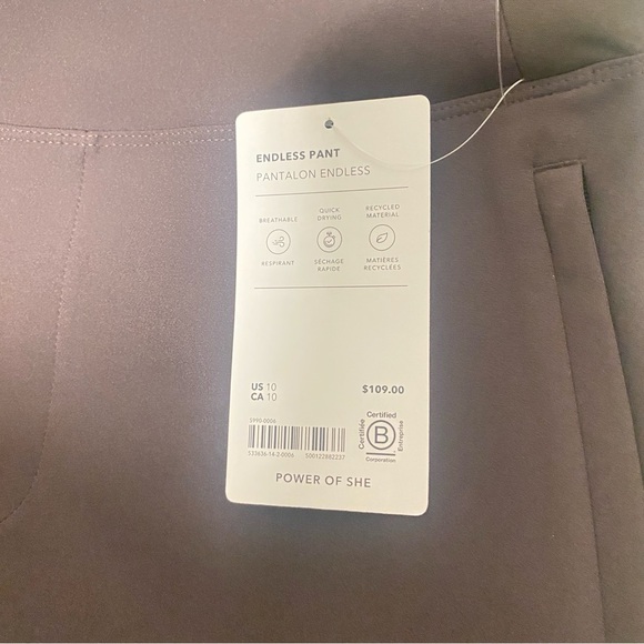 NWT Athleta Endless High Rise Pants in Truffle - Size 10 - Picture 6 of 10